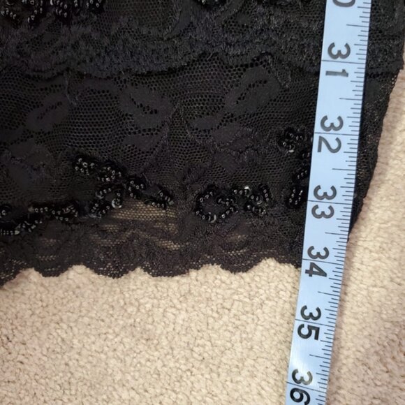 Le Château 90s Y2k Beaded Wimsigoth Fairy Black Mini Dress S - Picture 6 of 7